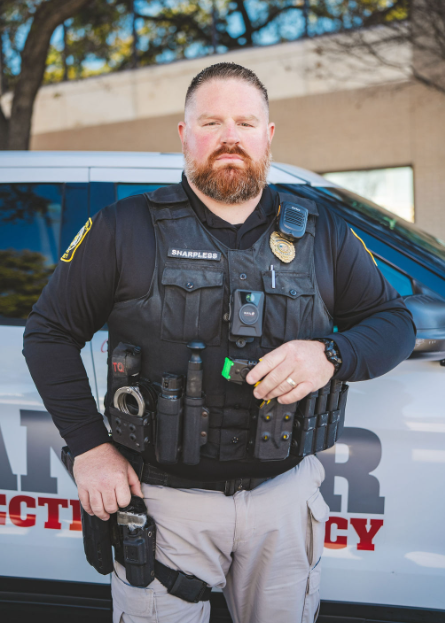 Captain Larry Sharpless in Ranger Protection Agency uniform