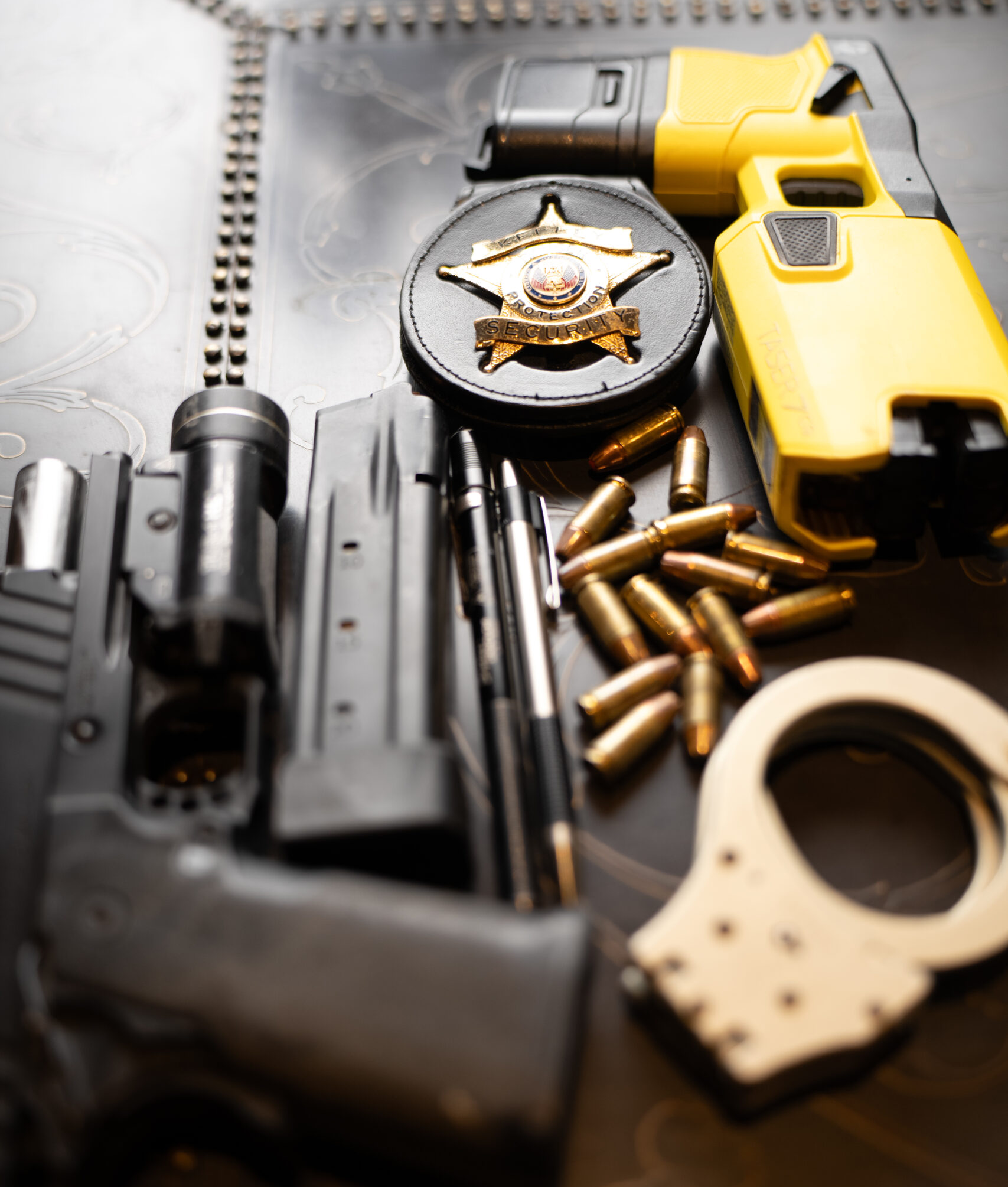 Security officer duty equipment representing Ranger equipment requirements